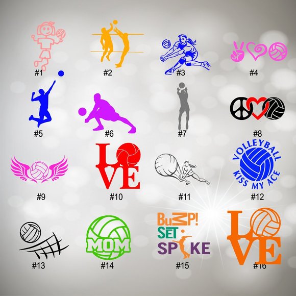 VOLLYBALL VINYL DECAL - 5-6" - Picture 1 of 7